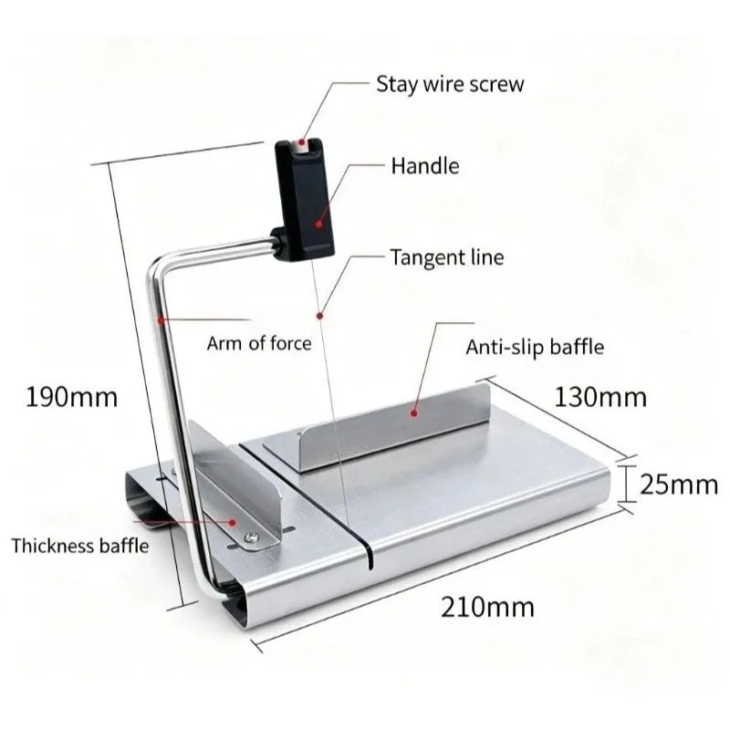 Handmade Soap Cutter Tool with Adjustable Thickness & Scale